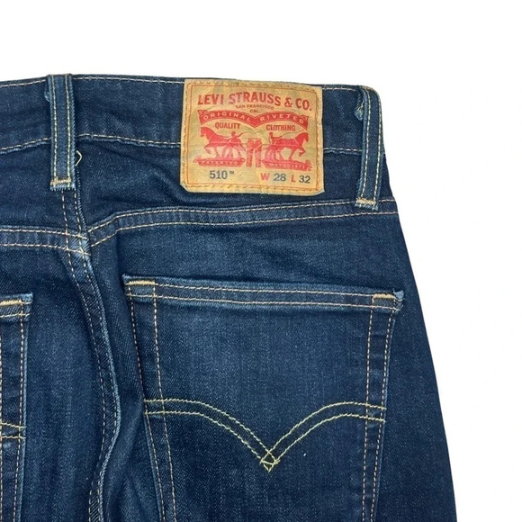 Men's Levi’s Skinny fit Dark Wash
Blue 510 Jeans 28 × 32 - Picture 3 of 6